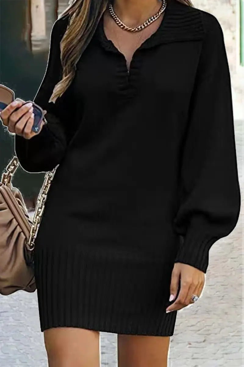 Tavern Nights Polo Sweater Dress - Fashionpara