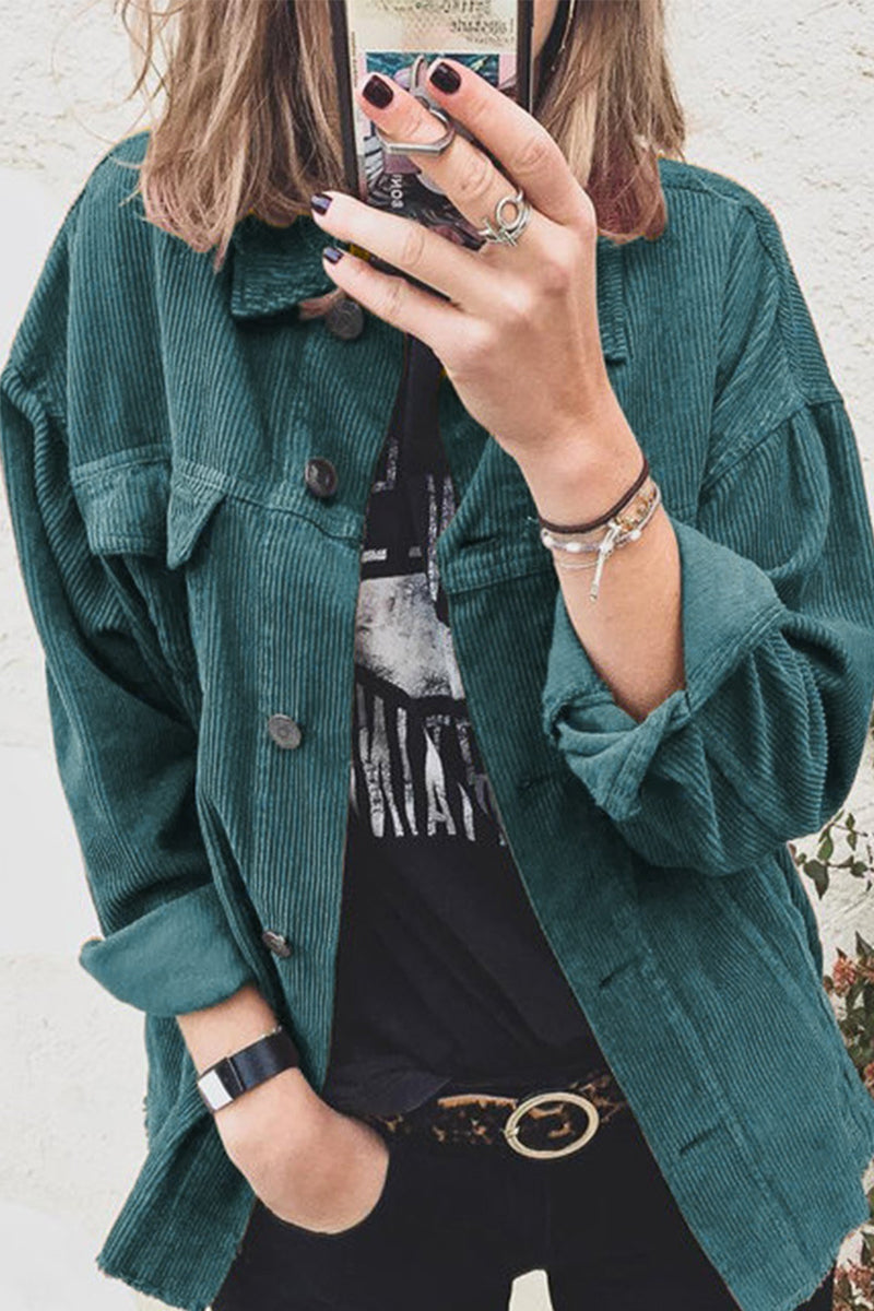 Casual Solid Color Turndown Collar Tops(8 Colors) - Fashionpara