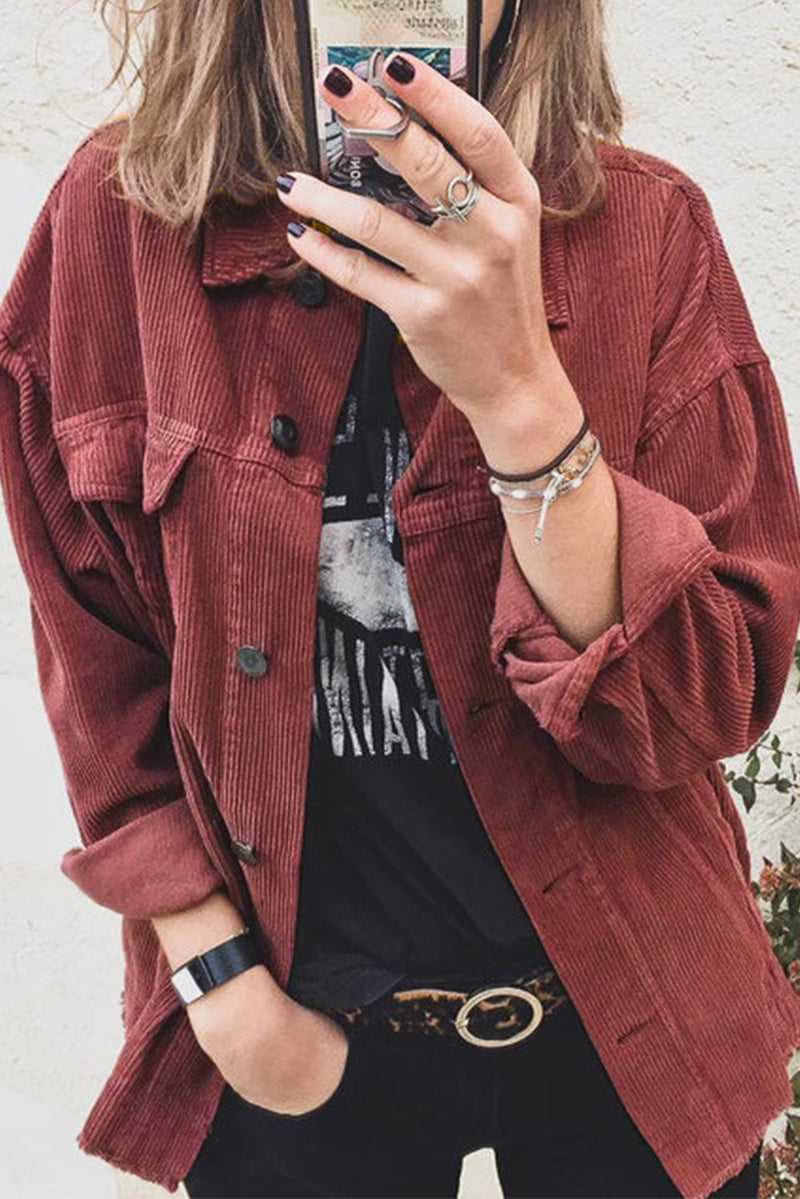 Casual Solid Color Turndown Collar Tops(8 Colors) - Fashionpara