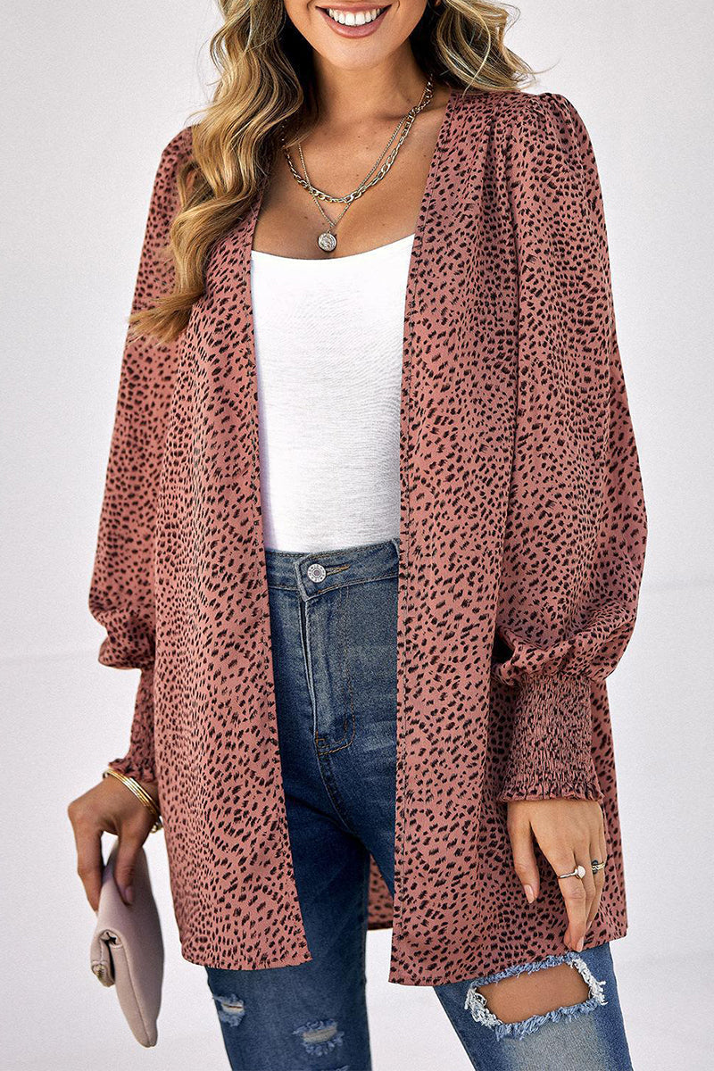 Elegant Leopard Printing Conventional Collar Tops(3 Colors) - Fashionpara