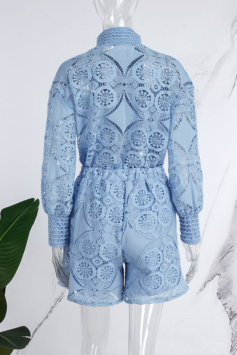 Casual Solid Buckle Mandarin Collar Long Sleeve Two Pieces(3 Colors) - Fashionpara