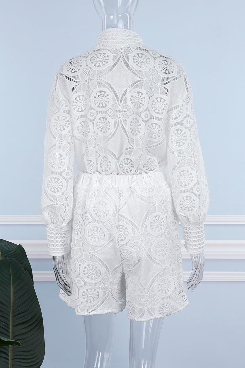 Casual Solid Buckle Mandarin Collar Long Sleeve Two Pieces(3 Colors) - Fashionpara