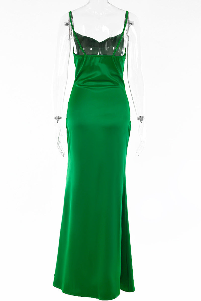 Sexy Simplicity Solid Slit U Neck Irregular Dress Dresses - Fashionpara