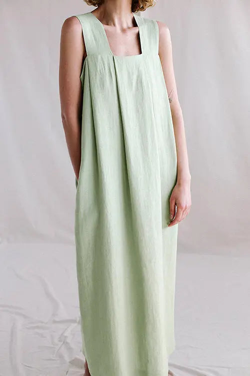 Square Neck Sleeveless Maxi Dress - Fashionpara