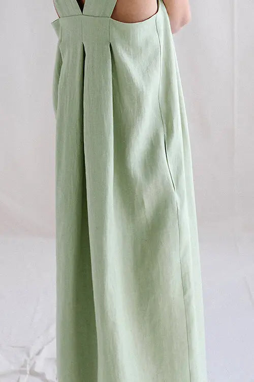 Square Neck Sleeveless Maxi Dress - Fashionpara