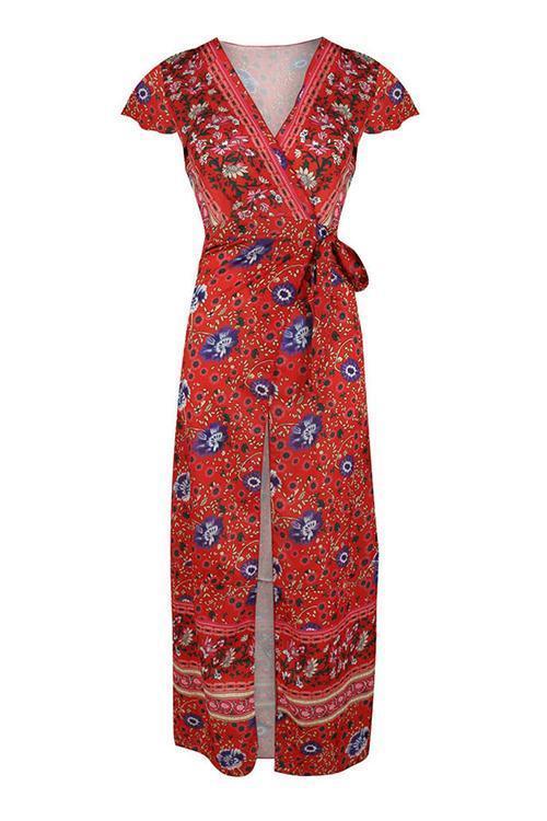 Bohemian Floral Maxi Dress Fashionpara