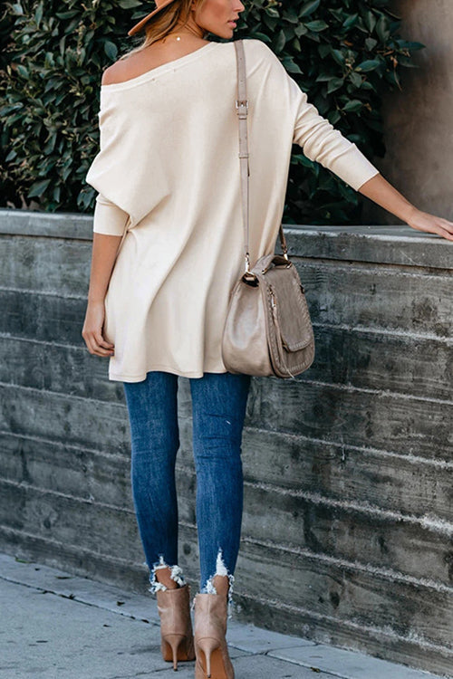 Pockets Long Sleeve Loose T Shirt - Fashionpara