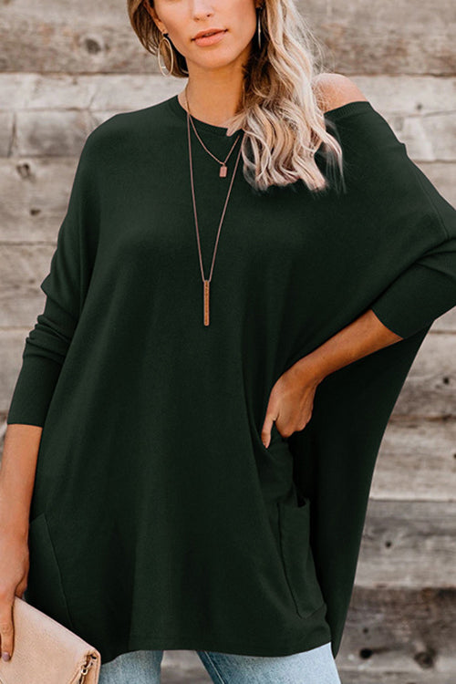 Pockets Long Sleeve Loose T Shirt - Fashionpara