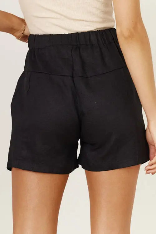 Drawstring Waist Pockets Shorts - Fashionpara