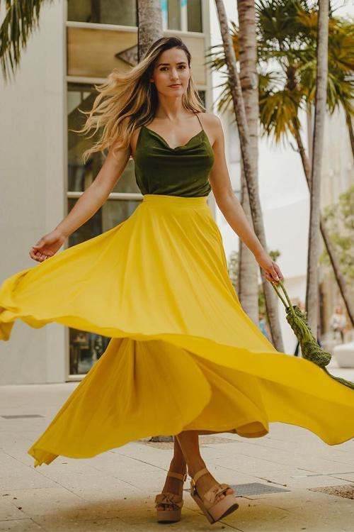 Chiffon High Waist Maxi Skirts - Fashionpara