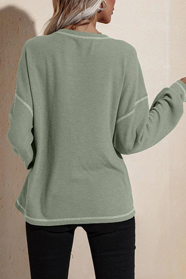Finally Friday Waffle Knit Top - Fashionpara