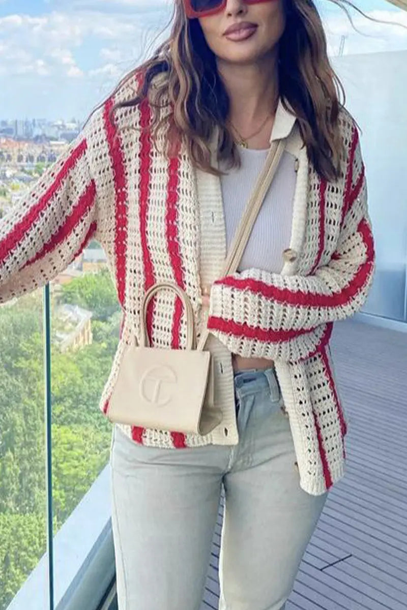 Head In The Clouds Crochet Cardigan Short Set - Fashionpara