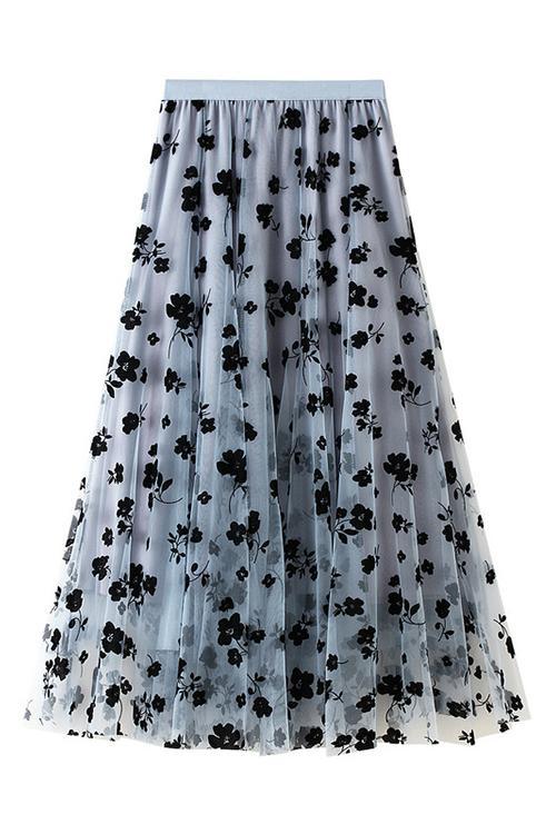 Posy Layer Mesh Mid Skirts - Fashionpara