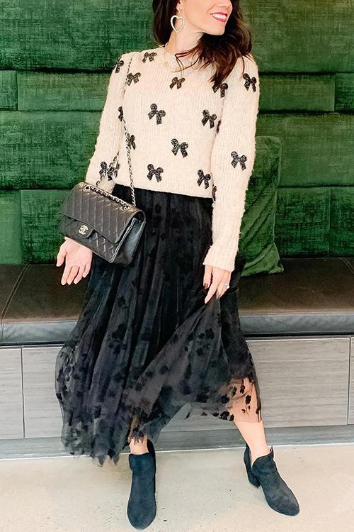 Posy Layer Mesh Mid Skirts - Fashionpara