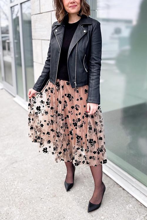 Posy Layer Mesh Mid Skirts - Fashionpara