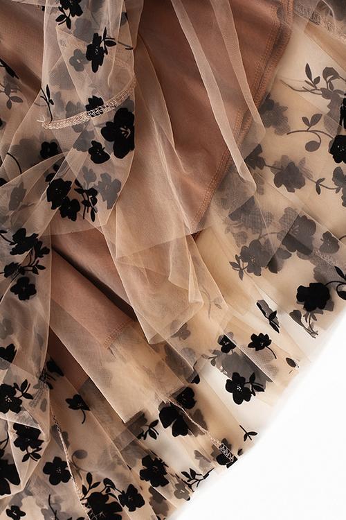 Posy Layer Mesh Mid Skirts - Fashionpara
