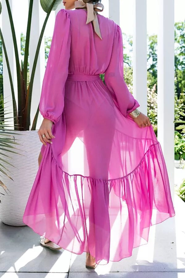Ocean Mist High Low Maxi Cover Up Dress - Fashionpara