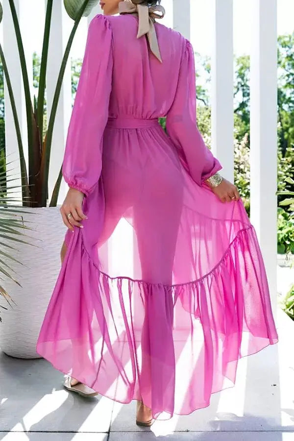 Ocean Mist High Low Maxi Cover Up Dress - Fashionpara