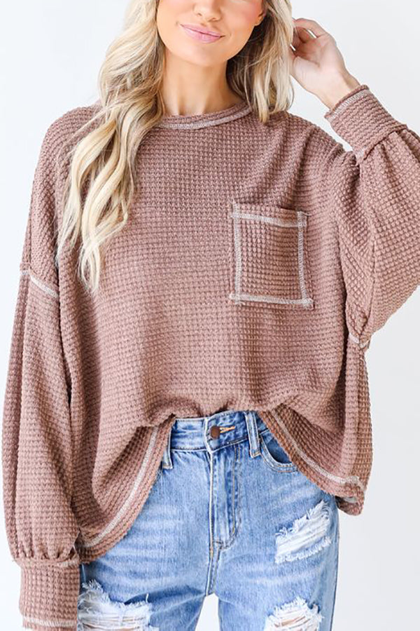 Finally Friday Waffle Knit Top - Fashionpara