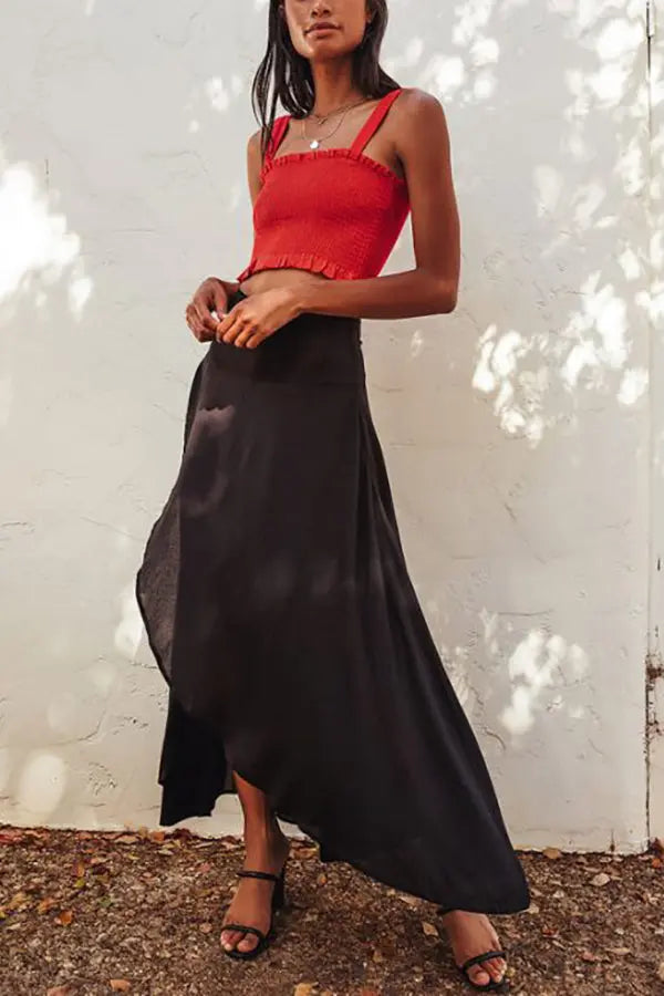 High Low Flare Shape Maxi Skirts - Fashionpara