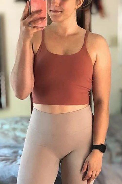 Solid Slip Yoga Top - Fashionpara