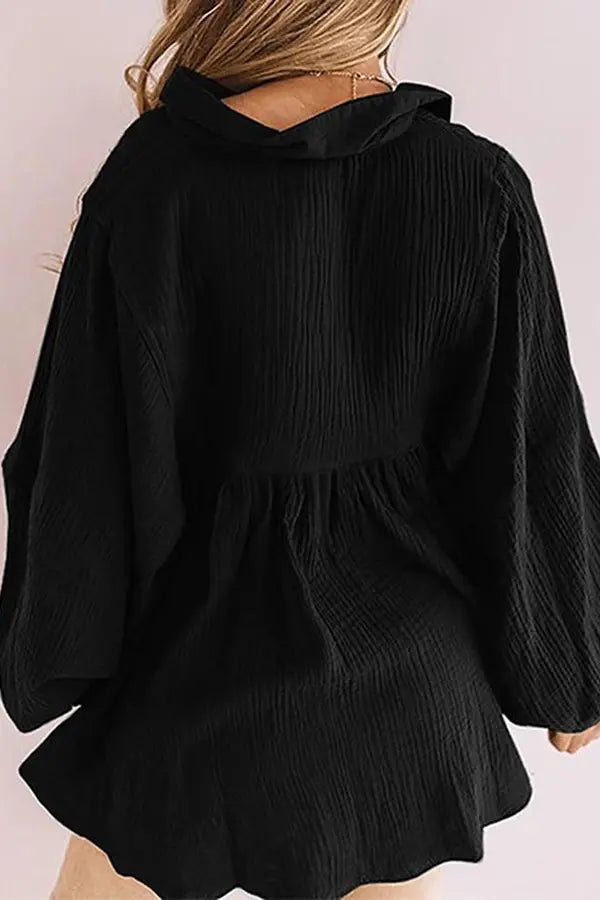 Best Kept Secret Collared Babydoll Top - Fashionpara