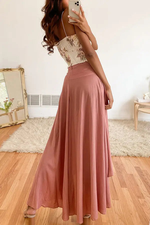 High Low Flare Shape Maxi Skirts - Fashionpara