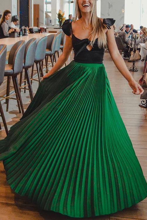 Pleated Maxi Skirts - Fashionpara