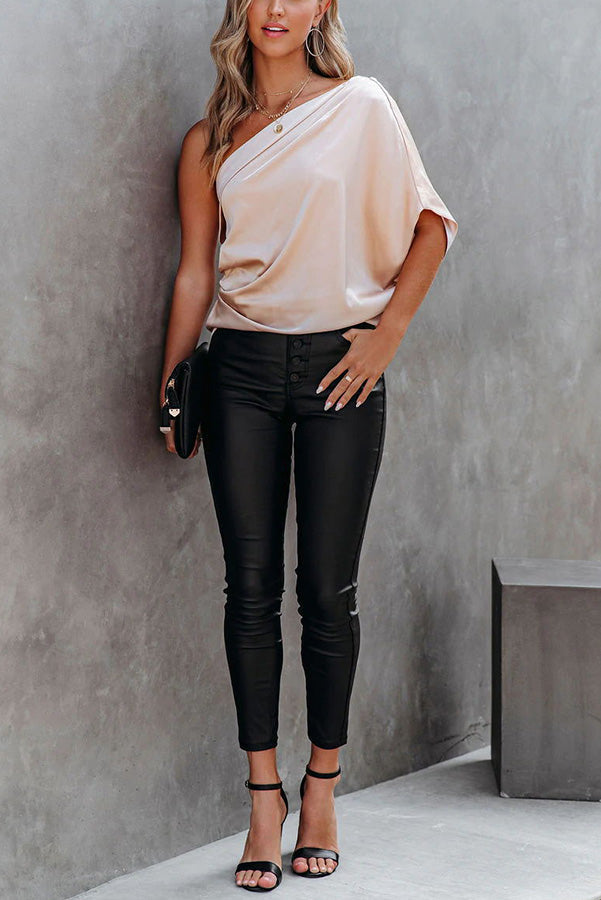 Go Where You Choose One Shoulder Top - Fashionpara