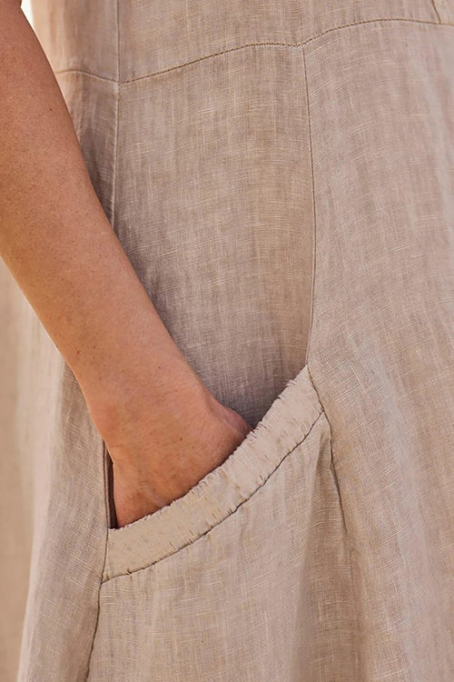 O Neck Pocket Sleeveless Maxi Dress - Fashionpara