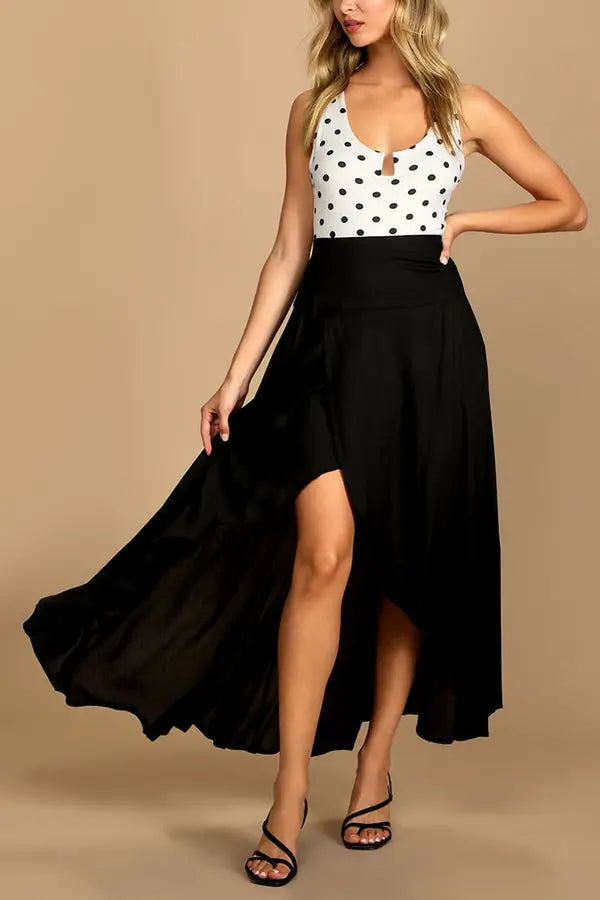 High Low Flare Shape Maxi Skirts - Fashionpara