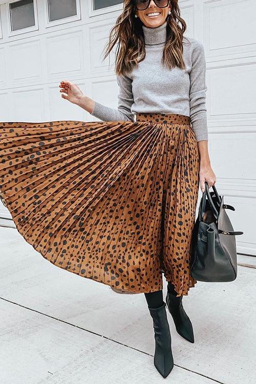 High Collar Knit Long Sleeve T Shirt - Fashionpara