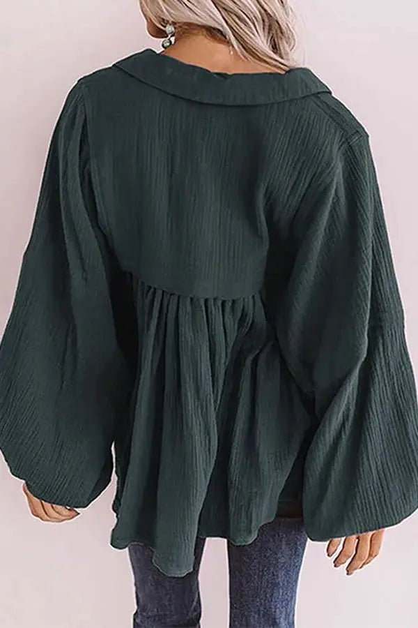 Best Kept Secret Collared Babydoll Top - Fashionpara