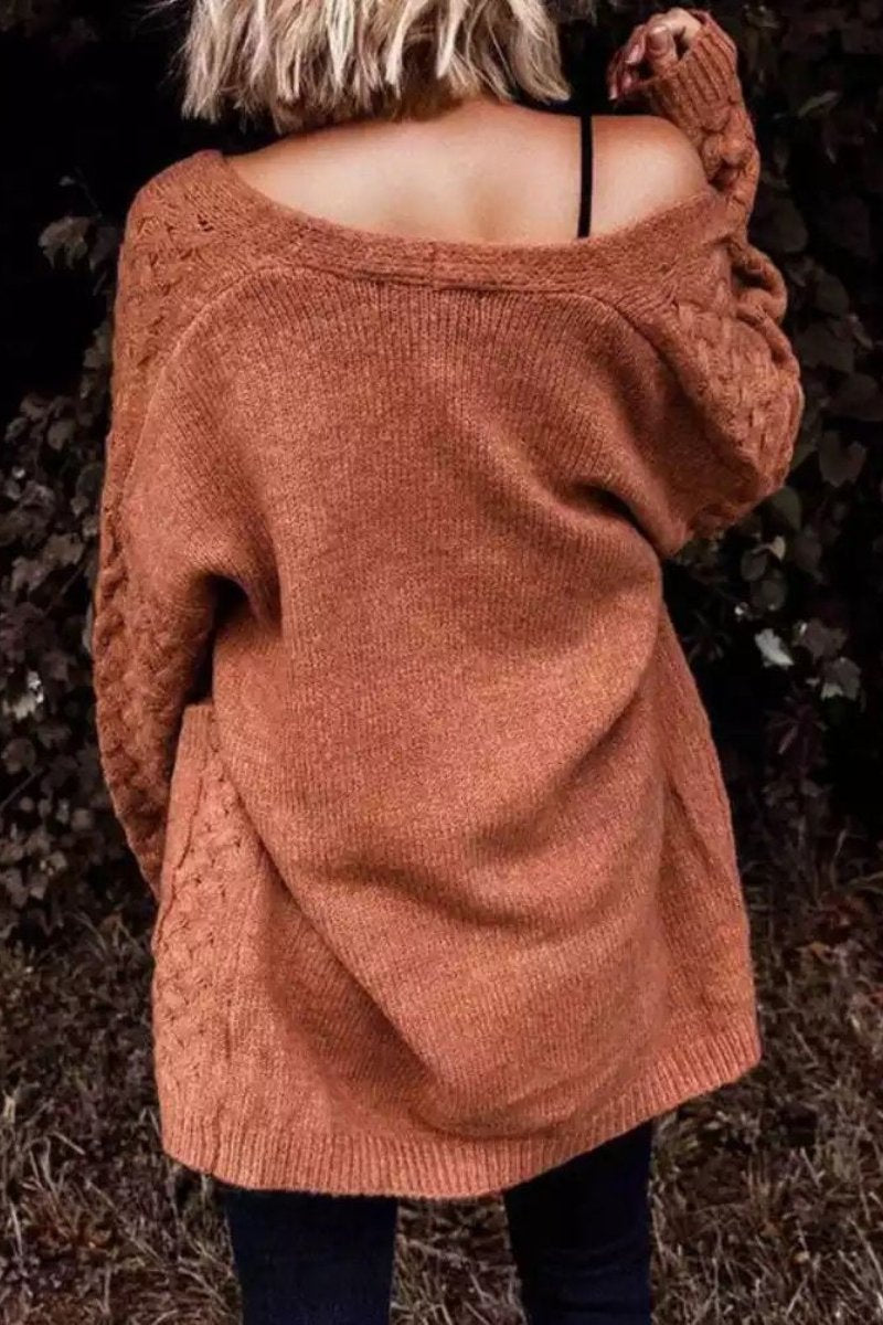 Long Knitted Sweaters Cardigan - Fashionpara