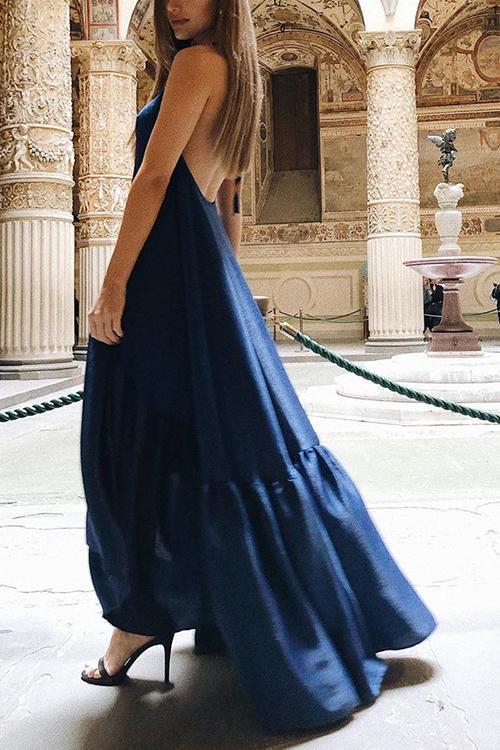 Ruffles Hem Slip Maxi Dress  Fashionpara