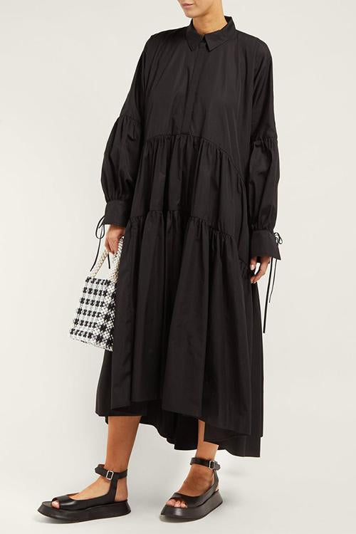 Oversized Ruffled Maxi Dress - Fashionpara