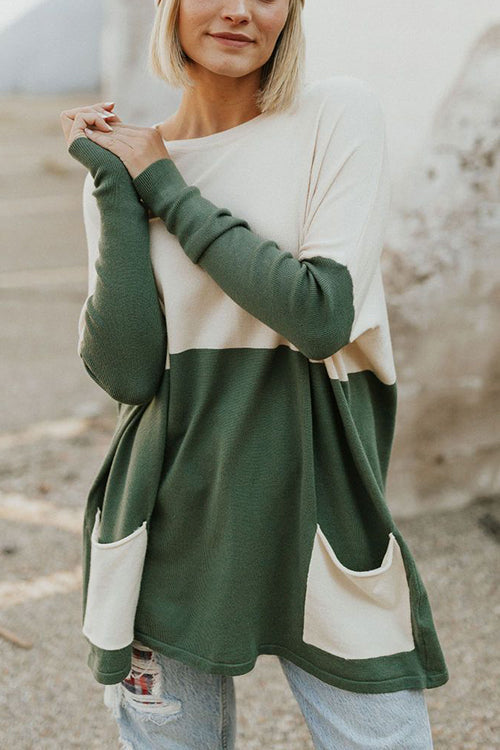 Get Comfortable Double Pocket Sweater - Fashionpara