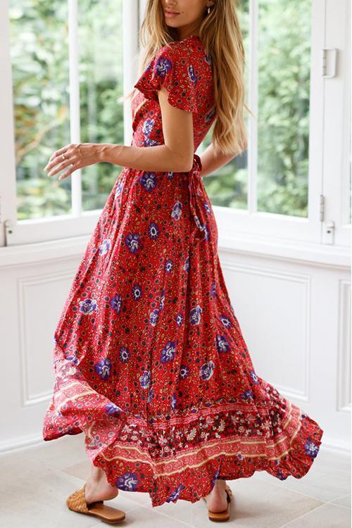 Bohemian Floral Maxi Dress - Fashionpara