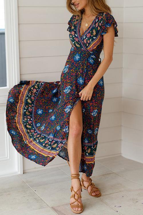 Bohemian Floral Maxi Dress - Fashionpara