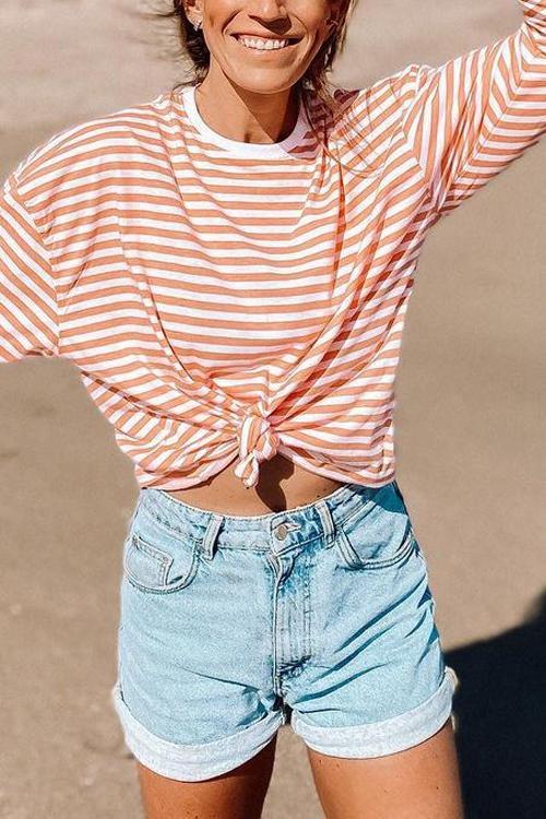 Classic Pocket High Waist Denim Shorts - Fashionpara