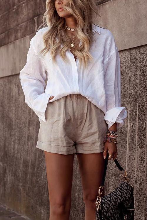 Solid Pockets Shorts - Fashionpara