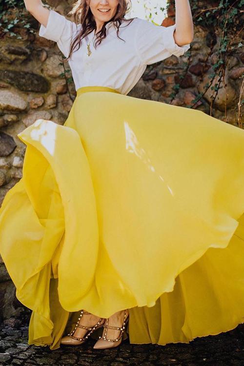 Chiffon High Waist Maxi Skirts - Fashionpara