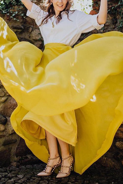 Chiffon High Waist Maxi Skirts - Fashionpara