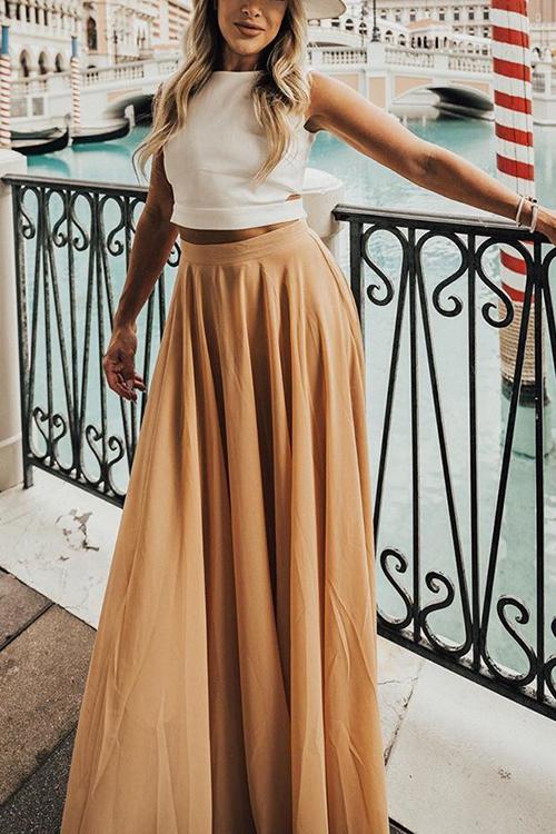 Chiffon High Waist Maxi Skirts - Fashionpara