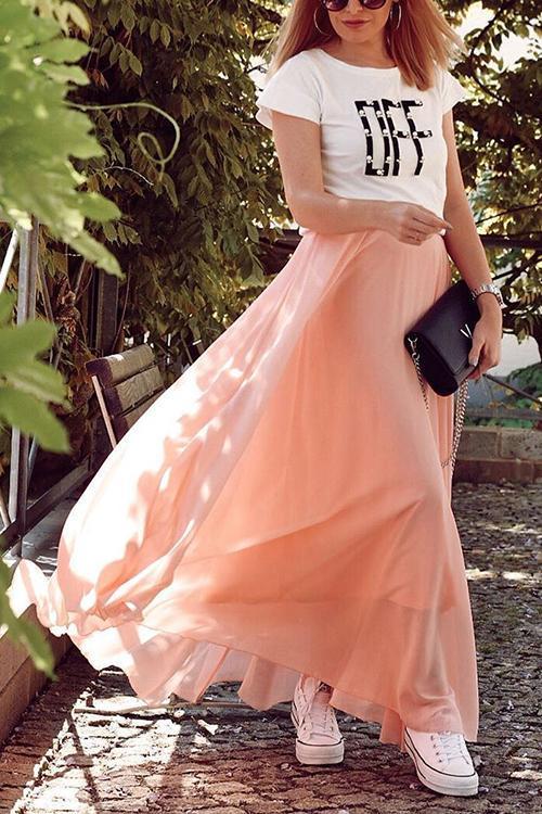 Chiffon High Waist Maxi Skirts - Fashionpara