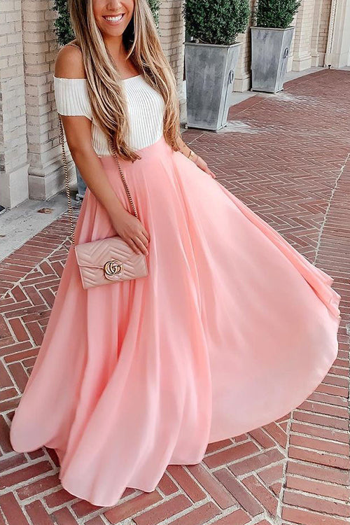 Chiffon High Waist Maxi Skirts - Fashionpara