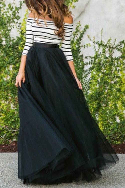 Chiffon High Waist Maxi Skirts - Fashionpara