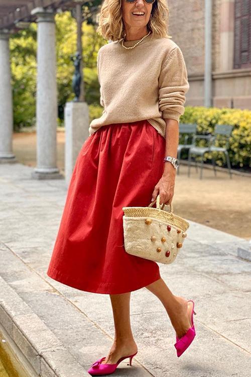Pleated A Line Skirts - Fashionpara