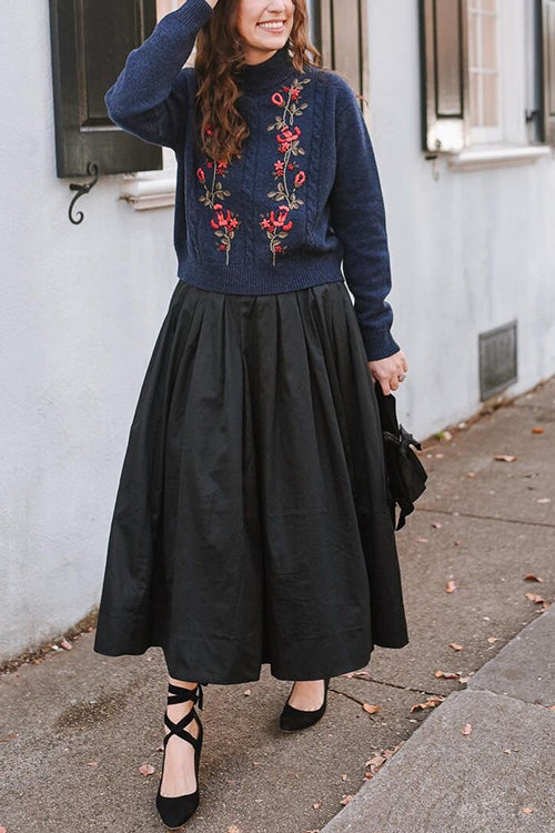 Pleated A Line Skirts - Fashionpara