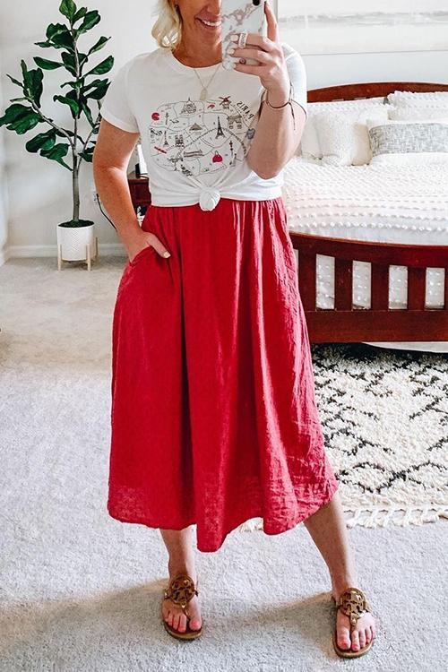 Pleated A Line Skirts - Fashionpara